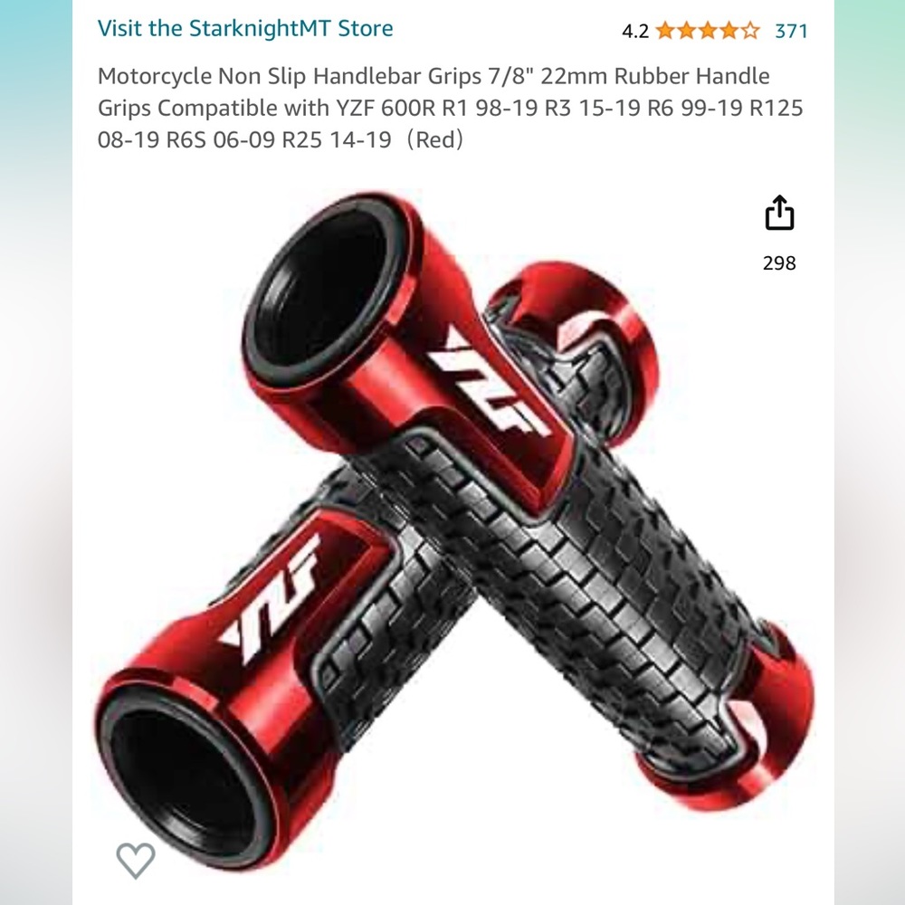 Motorcycle Non Slip Handlebar Grips 7/8" 22mm Rubber Handle Grips‎